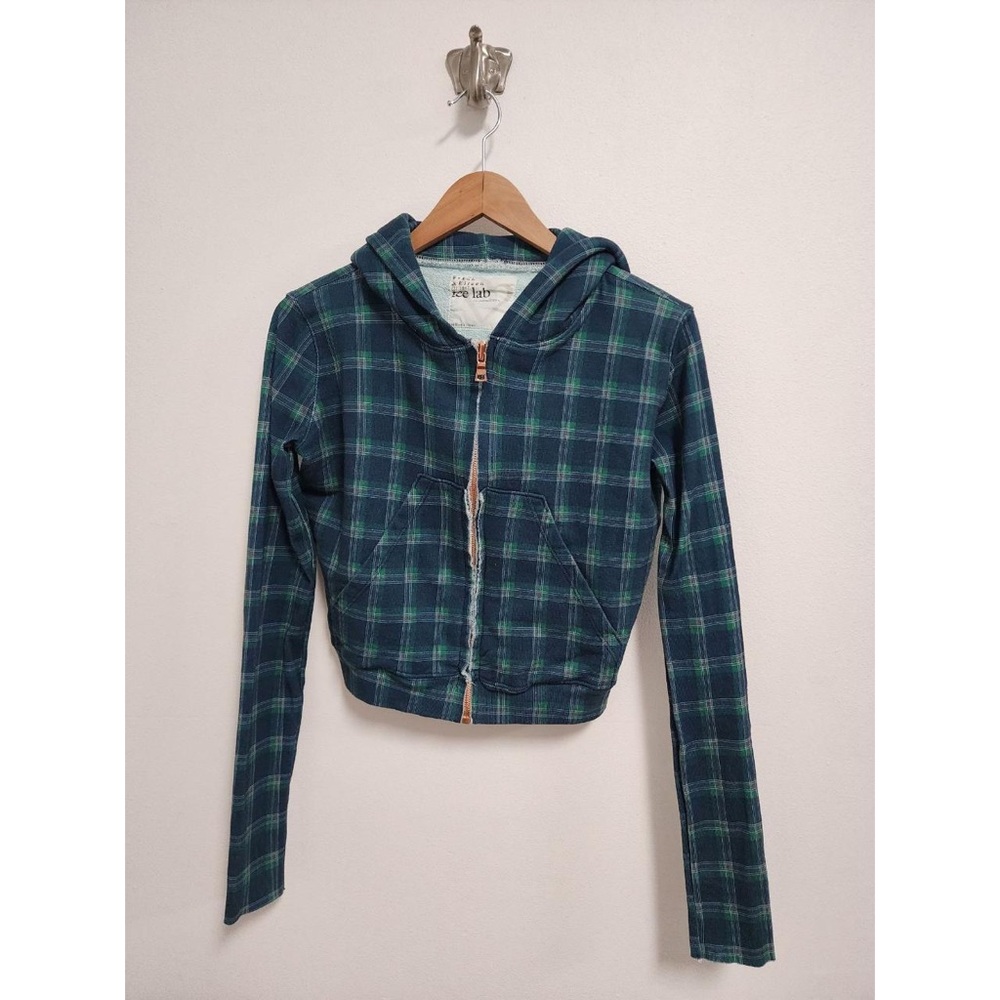 Tee Lab Plaid Hoodie Size M